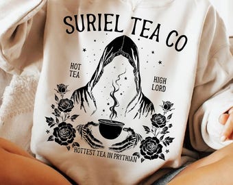 Suriel Tea Co PNG Svg, Design de Camiseta ACOTAR Merch, Sublimação de Presente Bookish SJM, Estética Suriel Tearoom PNG, Fantasia Engraçada Booktok PNG
