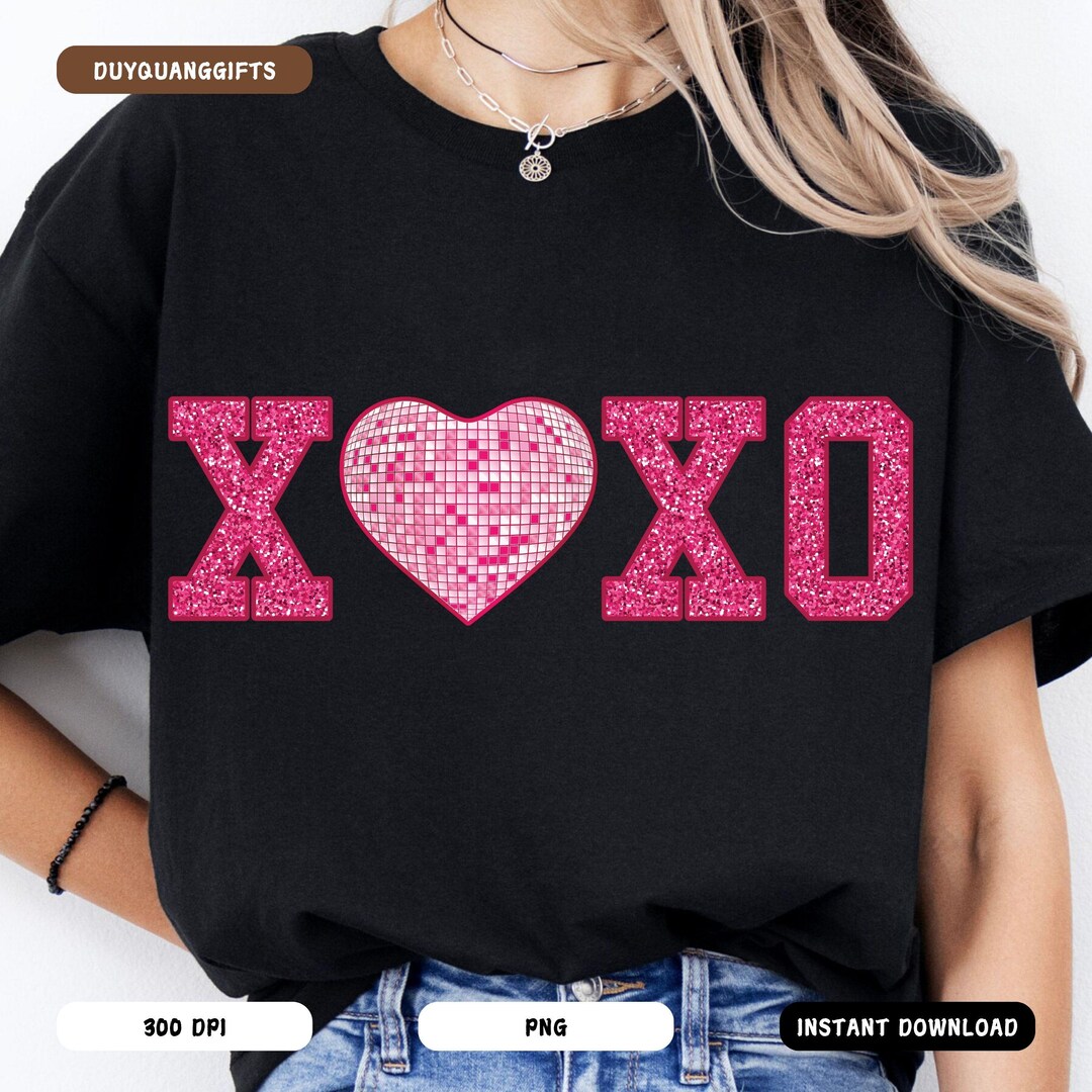 XOXO Valentine Day Heart Disco Ball PNG, Valentine Day Png, Love ...