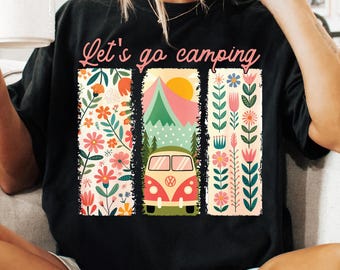 Camping PNG, Retro Brushstroke Outdoor PNG, Whimsical Family Camping Design, Summer Nature Aesthetic PNG, Camping Shirt Png