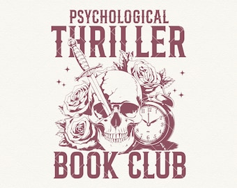 Psychological Thriller Book Club Png, Horror Book Club Svg, Vintage Book Lover Bookish Shirt Design, Book Reader Png, Dark Romance Reader