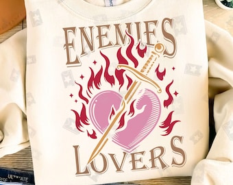 Enemies to Lovers Book Club PNG SVG, Reading Bookish, Book Lover Png, Romance Reader Shirts Design, Romantasy, Bookish Girlie Villain Lover