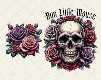 Run Little Mouse PNG, Trendy Rose Skeleton Png, Haunting Adeline PNG, Spicy Books Dark Romance Merch, Smut Reader, Gift for Smut Book Reader