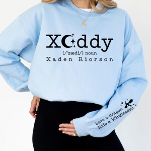 Xaddy SVG, Xaden Riorson chemises PNG, Xaden quatrième aile dessins, quatrième aile Merch Clipart, Iron Flame, Rebecca Yarros, conception de manche livresques image 2