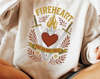 Corazón de Fuego PNG, Trono de Cristal Sublimación PNG, Diseño de camiseta de fantasía de Aelin Galathynius, Sarah J Maas Bookish PNG, Lector de Romances PNG