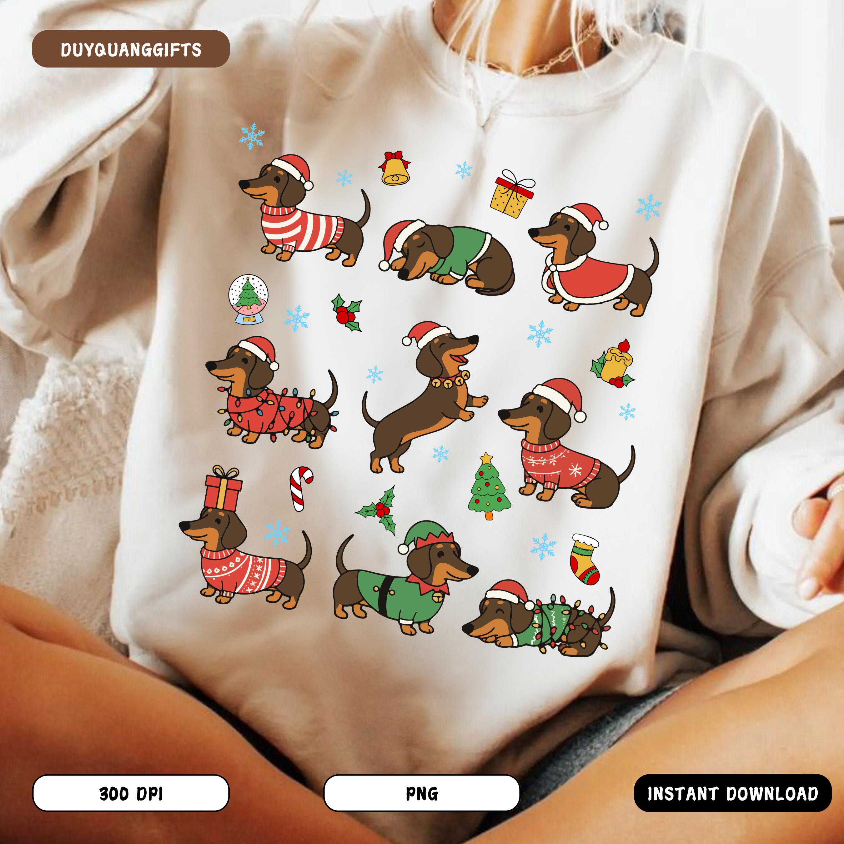 Dachshund Christmas PNG, Wiener Dog Holiday PNG, Funny Dog Mom ...