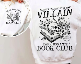 Klub Książki Dark Romance PNG, Projekt Koszulki Fantasy, Retro Dark Academia Png, Miłośnicy Vintage Booktok Png, Cyfrowe Pobieranie Sublimacji Książkowej
