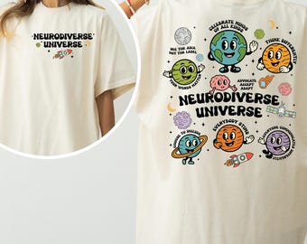 Autism Awareness PNG, Celebrate Differences Space Theme PNG, Neurodiverse Universe Inclusion Shirt PNG, Colorful Neurodiversity Sublimation