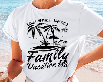 Family Vacation 2026 Shirt SVG, Retro Family Trip PNG, Travel Beach Squad SVG, Happy Summer Vacation Graphic, Cut Files, Holiday Sublimation