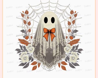 Halloween Lace Ghost Png, Spooky Coquette Png, Girly Ghost Lacey Ghost Png, Spooky Season Png, Ghost Floral Halloween Mama, Sublimation