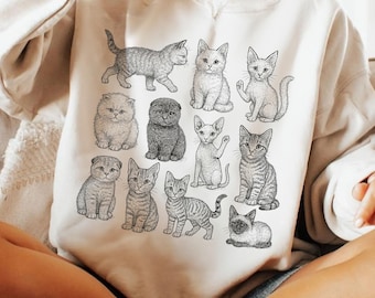 Cats 90s Vintage Tattoo Style PNG SVG, Retro Y2K Cat Png, Cute Cat Lover Design, Retro Cat Tattoo PNG, Cat Shirt Design Png