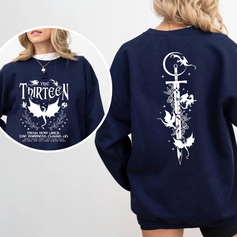 Retro Den trettonde tronen av glas-tröja PNG, SJM Merch Png, Från nu tills mörkret gör anspråk på oss-tröja Png, Vi är de tretton sweatshit bild 2