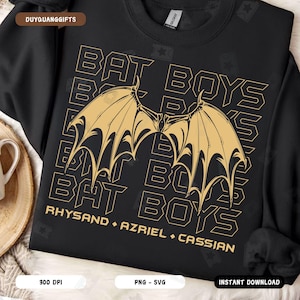 The Bat Boys SVG PNG, Retro Acotar Bookish Shirt Designs, The Night Court Illyrians, A Court of Thorns and Roses Rhysand Cassian Azriel Png