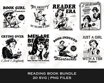 Reading book bundle of 20 SVG Designs, Girl Reading Book Svg, Teacher Bookish Shirt, Book Reader Svg, Book lover Svg, Bookish cricut designs