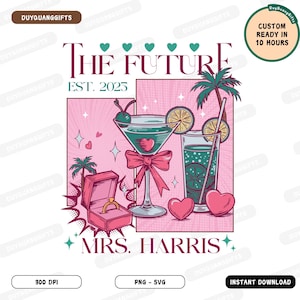 Anpassad framtida fru-skjorta PNG SVG, personlig bruddesign, i min förlovade era-skjorta PNG, bröllopsförlovning Cricut-fil PNG