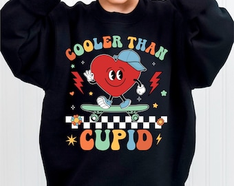 Cooler Than Cupid Valentines SVG PNG, Retro Valentine Png, Kid Valentines Day, Boy Valentines Svg, Trendy Toddler Shirts, Design sublimation