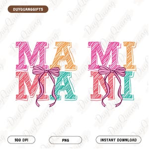 Match Mama Mini Coquette Bow PNG, Mama Mini Coquette Checker Varsity Designs, Trendy Easter Vibes Shirts Png, Cute Holiday Graphics for Mama