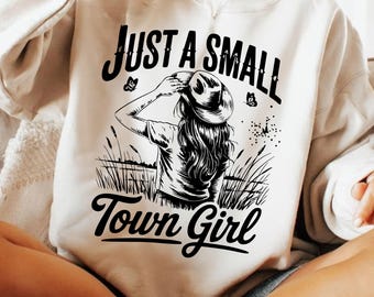 Western Cowgirl Girl PNG SVG, Just A Small Town Girl PNG, Retro Country Cowgirl Png, Vintage Western Girl Png, Southern Cowgirl Vibe Png