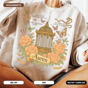 Plated Prisoner PNG, Auren Goldfinch Fantasy Shirt Design, Gold Cage Dark Romance PNG, Book Lover Aesthetic PNG, Bookish Sublimation Png