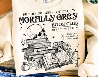 Morally Grey Book Club SVG PNG, Booktok Merch Bookish Things Smut Svg, Retro Dark Romance Png, Vintage Fantasy Reader Bookish, Spooky Season