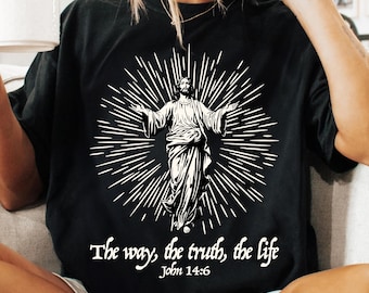 The Way The Truth The Life PNG, John 14:6 Bible Verse PNG, Christian Faith Sublimation, Inspirational Jesus PNG Design, Scripture Shirt Png