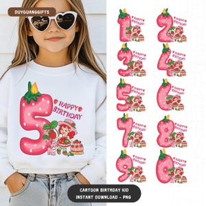 Birthday Girl PNG, Strawberry and Friends Cartoon PNG, Berry Sweet Girl Sublimation Design, Cute Kids Party Shirt PNG, Best Friends Png