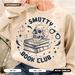 Retro Smutty Book Club SVG PNG, Smut Book Shirts Design, Smutty Reader Svg, Dark Romance, Book Quotes, Retro Bookish Png, Sublimation Design