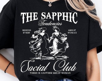 Las tendencias sáficas Svg Png, Club social Svg, Orgullo lésbico de moda Svg, Lesbianas divertidas Png, Boda lésbica retro Svg, Arcoíris LGBTQ Png
