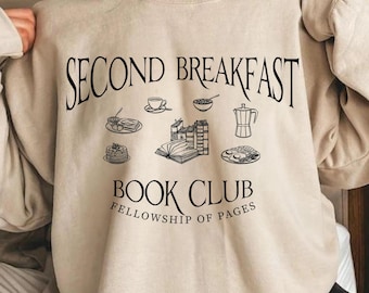 Book Club PNG, Second Breakfast Book Club Png, Fellowship Of Pages, Bookish Reader Shirt Png, Breakfast Lover Food Png, Bookish fellowship