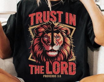 Trust in the Lord PNG, Christian Shirt PNG, Faith Based Bible Verse Graphic PNG, Worship Jesus Sublimation, Christian Crewneck Clipart