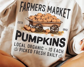 Farmers Market Png, Retro fall design Png, Fall sublimation design, Autumn graphic svg, Farm fresh pumpkins Png, Pumpkins cart, Fall Season