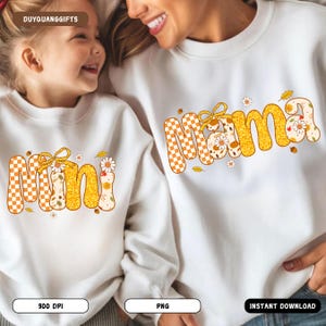 Mama Mini Fall Pumpkin PNG, Leopard Floral Autumn Shirt PNG, Coquette Fall Sublimation, Matching Pumpkin Patch Vibes, Cute Fall Mom PNG
