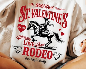 St.Valentine's Wild West Rodeo PNG SVG, Vintage Western Valentines Love Png, Wrangling Love Valentine Png, Rodeo Vday Svg sublimation design