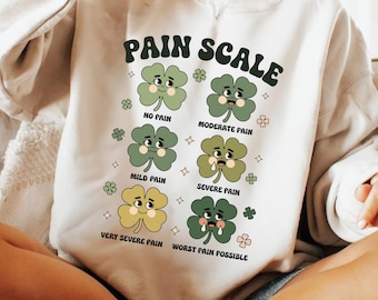 Pain Scale Nurse Png Svg, Funny Shamrock Nurse Humor Png, St Patrick’s Day Nurse Clover Png, RN ICU ER Nurse Gift Png, Pain Assessment Png