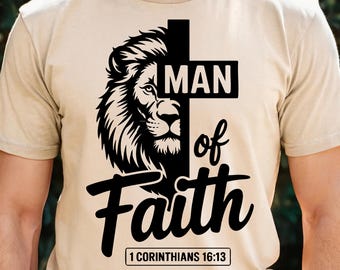 Man of God PNG SVG, Christian Faith Cross Sublimation Design, Scripture Bible Verse PNG, Religious Jesus Png, Godly Masculine Faith Png