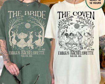 Spooky Bach Party personnalisé PNG SVG, conception de bachelorette sorcière, Halloween Bach Merch, cadeaux de demoiselle d'honneur coven