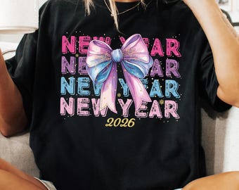New Year Coquette Bow 2026 PNG, New Year tour 2026 Png, He Makes All Things New Png, 12 new Chapters Png, Retro New Year Png, Hello 2026 Png