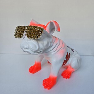 Colourful French Bulldog ,Art Design French Bulldog Sculpture ,Spiked Decorative Home Decor ,Handmade Gift ,Dog Sculpture