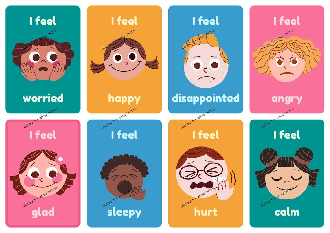 Emotions Flashcards Etsy