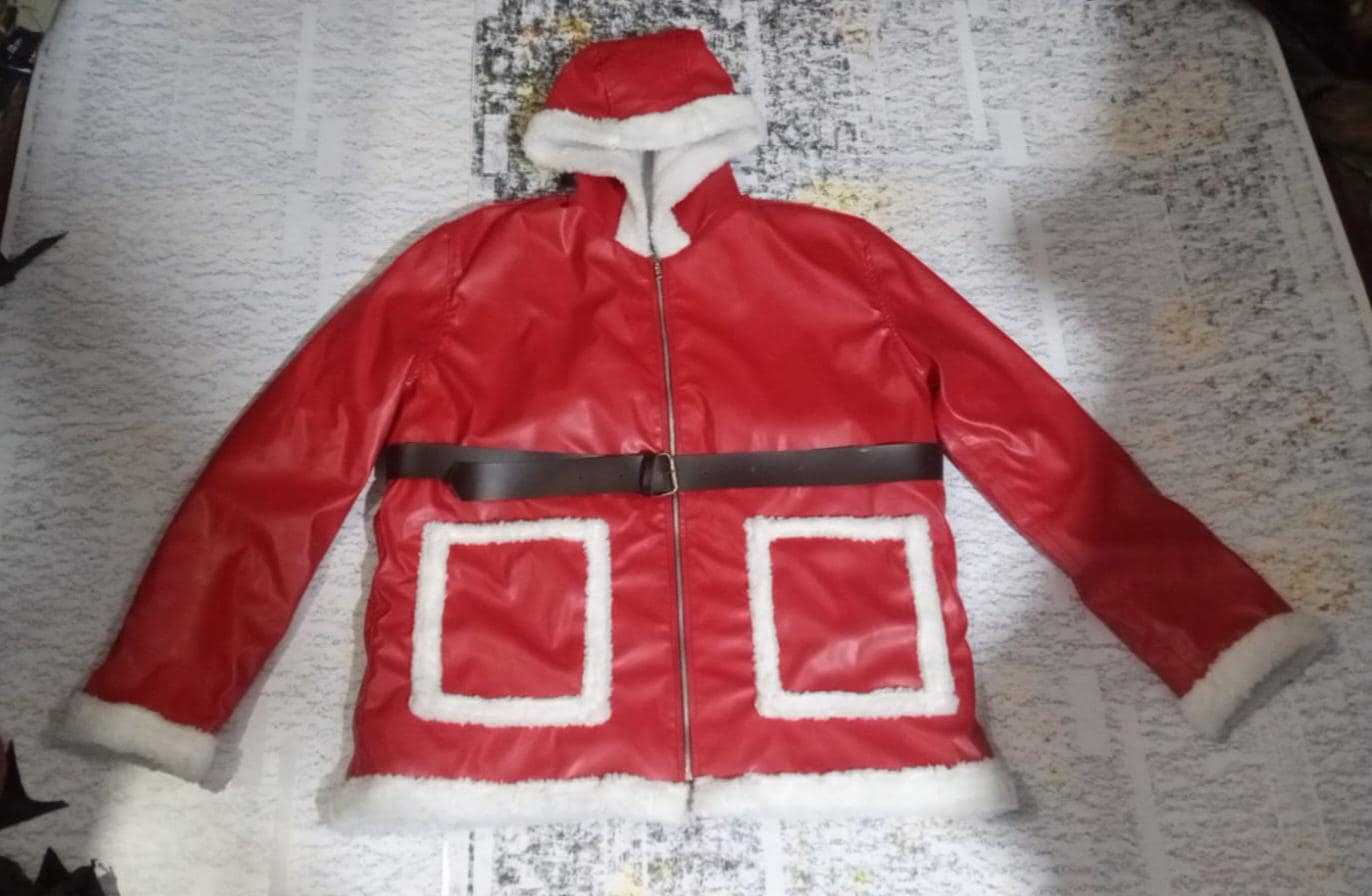 Santa Faux Leather & Shearling Christmas Jacket - Etsy
