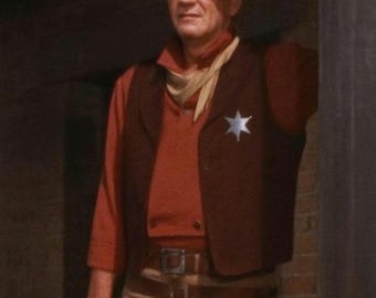 Vintage Suede Cowboy Vest: Western Sheriff Style Costume