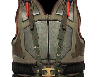 Men's Tactical Military Cosplay Vest - Villain Inspired Dark Combat Body Armor - Premium Faux Leather Halloween Costume Jacket Gift for Him