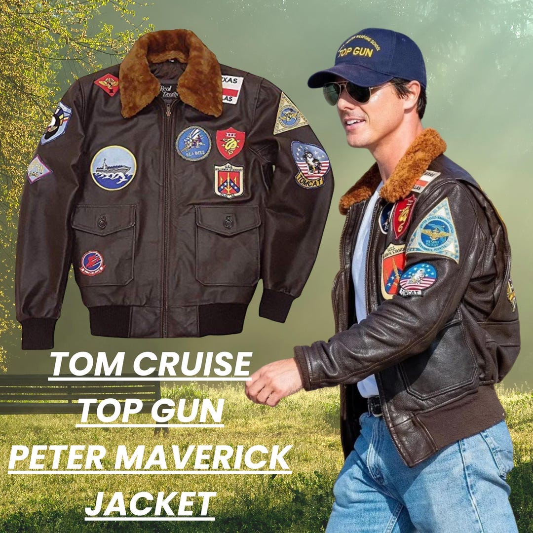 Celebrity Inspired Tom Cruise Top Gun Peter Maverick Flying Bomber Real ...