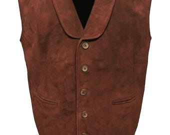 Vintage Wildleder Cowboy Weste: Western Sheriff Stil Kostüm