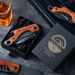 Personalized Gift Knives Handmade, Custom Gift Box, Mens Boyfriend Gift for Him, Fathers Day Gift, Engraved Pocket Knife.