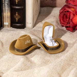 Cowboyhoed Ring Box Unieke vorm Ring Box Trouwring Box Gepersonaliseerde Ring Box Custom Ring Box Ring Box Unieke vorm