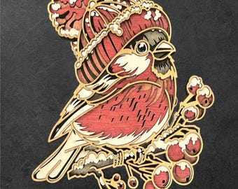 Winter Cardinal Wood Art