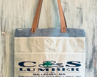 Waxed Canvas Tote Bag; Shoulder Bag; Purse