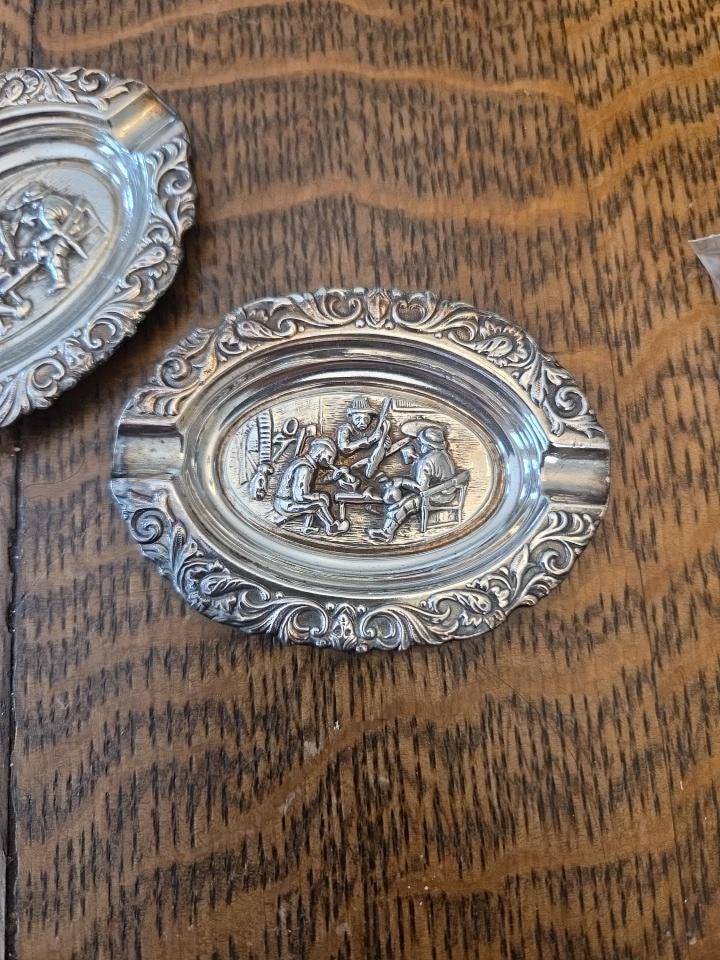 Vintage Silver Ash Tray - Etsy
