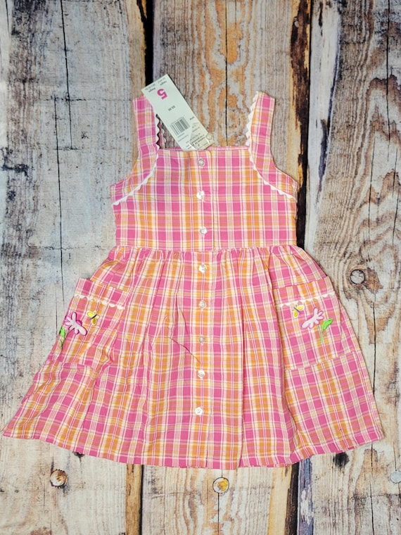 Vintage Basic Image new children's plaid dress wi… - image 1
