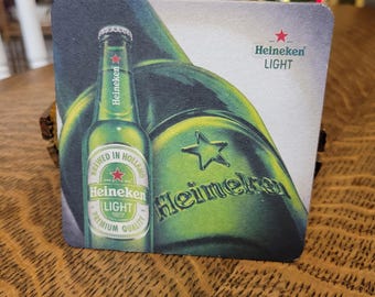 Vintage Heineken cardboard bar coasters (2)